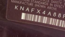 VIN prefix KNAFX4A88F53