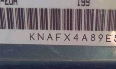 VIN prefix KNAFX4A89E50