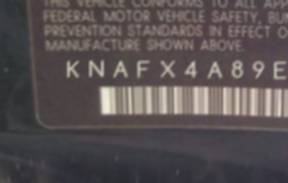 VIN prefix KNAFX4A89E51