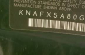 VIN prefix KNAFX5A80G56