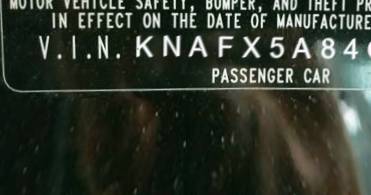 VIN prefix KNAFX5A84G55