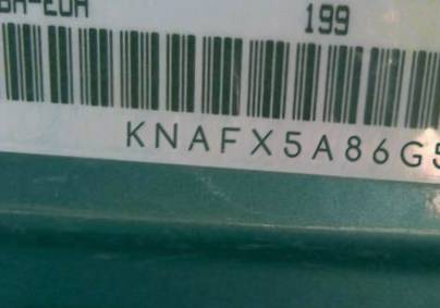 VIN prefix KNAFX5A86G55