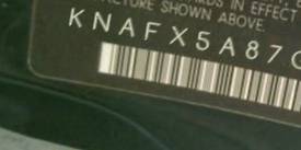 VIN prefix KNAFX5A87G54