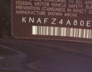 VIN prefix KNAFZ4A80E52