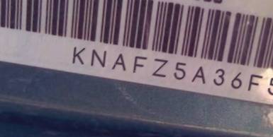 VIN prefix KNAFZ5A36F54
