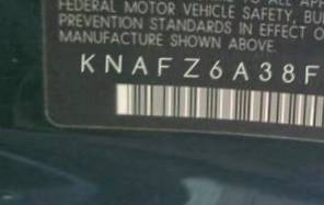 VIN prefix KNAFZ6A38F53
