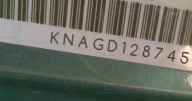 VIN prefix KNAGD1287452