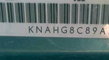VIN prefix KNAHG8C89A72