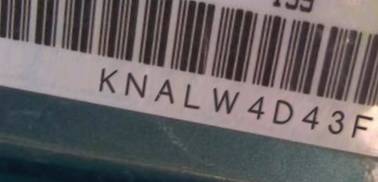 VIN prefix KNALW4D43F60