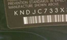 VIN prefix KNDJC733X350