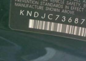 VIN prefix KNDJC7368757