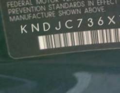 VIN prefix KNDJC736X757