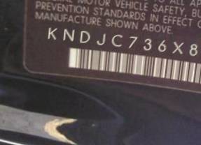 VIN prefix KNDJC736X857