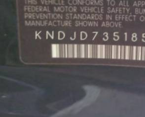 VIN prefix KNDJD7351858