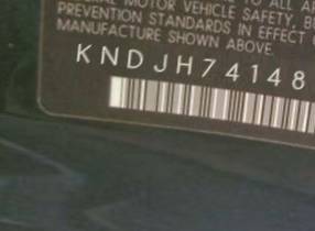 VIN prefix KNDJH7414850