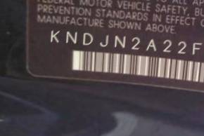 VIN prefix KNDJN2A22F78