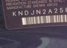 VIN prefix KNDJN2A25F77