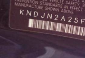 VIN prefix KNDJN2A25F78