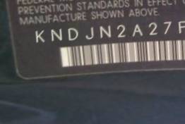 VIN prefix KNDJN2A27F78
