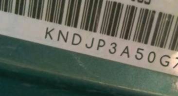 VIN prefix KNDJP3A50G78