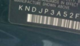 VIN prefix KNDJP3A52F71