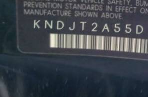 VIN prefix KNDJT2A55D76