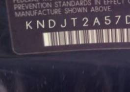 VIN prefix KNDJT2A57D77