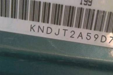 VIN prefix KNDJT2A59D75