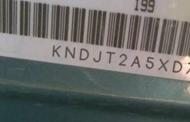 VIN prefix KNDJT2A5XD74