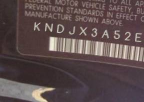 VIN prefix KNDJX3A52E77
