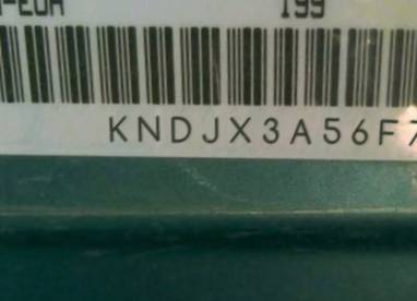 VIN prefix KNDJX3A56F72