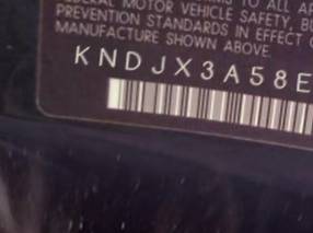 VIN prefix KNDJX3A58E70