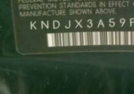 VIN prefix KNDJX3A59F78