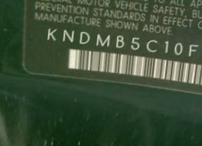 VIN prefix KNDMB5C10F60