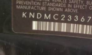 VIN prefix KNDMC2336760