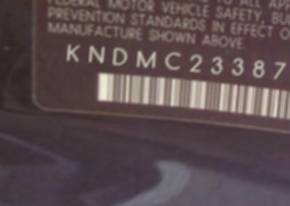 VIN prefix KNDMC2338760