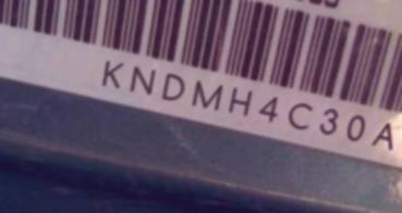 VIN prefix KNDMH4C30A63