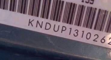 VIN prefix KNDUP1310262