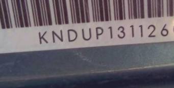 VIN prefix KNDUP1311260