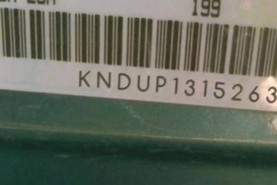 VIN prefix KNDUP1315263