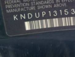 VIN prefix KNDUP1315364