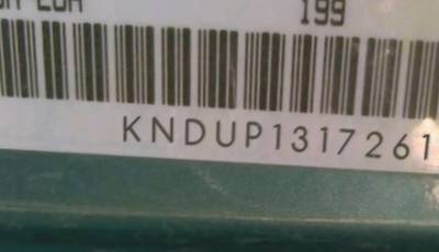 VIN prefix KNDUP1317261