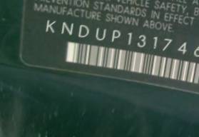 VIN prefix KNDUP1317465