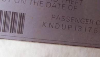 VIN prefix KNDUP1317566
