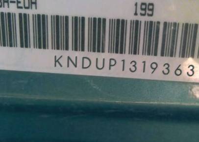 VIN prefix KNDUP1319363