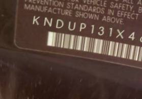 VIN prefix KNDUP131X465
