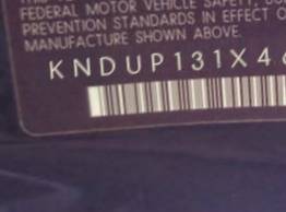 VIN prefix KNDUP131X466
