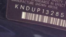 VIN prefix KNDUP1328566