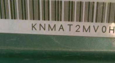 VIN prefix KNMAT2MV0HP5