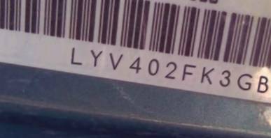 VIN prefix LYV402FK3GB1